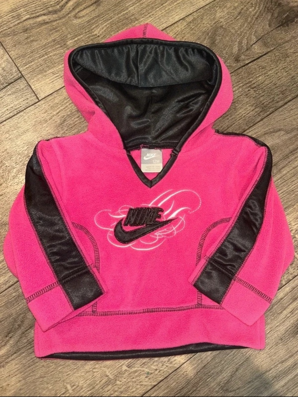 Nike Toddler Hot Pink & Black Hooded Pullover Sweatshirt